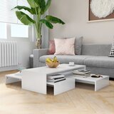 vidaXL Komplet klubskih mizic visok sijaj bele barve 100x100x26,5 cm Cene