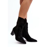 Boto Women's Cowboy Boots Botki On Heel Black Danell | Shoptok.si