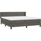  Box spring postelja z vzmetnico temno siva 160x200 cm žamet, (20846744) | Shoptok.si