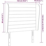  Uzglavlje s ušima svjetlosivo 103x23x118/128 cm baršunasto | shoptok.hr