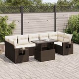  8-dijelni set vrtnih sofa s jastucima smeđi od poliratana | shoptok.hr
