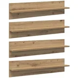 Stenske police s polico 4 pcs Umetni hrast 80 x 11,5 x 18 cm, (5000200799)
