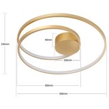  Brilagi - LED prigušiva stropna svetiljka TWISTER LED/48W/230V prečnika 50 cm zlatna +DO | Eponuda.com