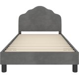Krevet za djecu s uzglavljem Tamnosiva 90 x 190 cm Baršun | shoptok.hr