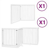 vidaXL Ograda za pse z vrati zložljiva 6 panelov bela 480 cm les | Shoptok.si