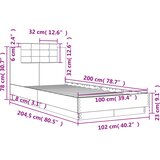  Okvir za krevet s uzglavljem bijeli 100 x 200 cm drveni | shoptok.hr