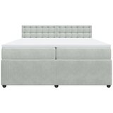  Krevet s oprugama i madracem svjetlosivi 200x200 cm baršunasti | shoptok.hr