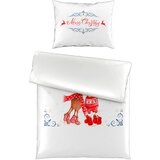 XMAS OBOJESTRANSKA POSTELJNINA Christmas Collection 140/200 cm saten rdeča, bela | Shoptok.si