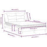 vidaXL Postelja z vzmetnico bela in črna 140x190 cm umetno usnje | Shoptok.si