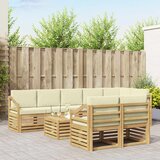  Setovi sofa s jastukom 9 pcs Bijela i krem Čvrsto drvo akacije | Eponuda.ba