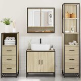  4-dijelni set kupaonskog namještaja boja hrasta sonome drveni | shoptok.hr