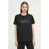 Michael Kors Bombažna kratka majica ženski, črna barva
