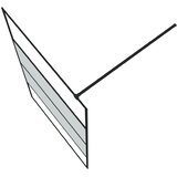 Pregrada za tuš crna 115 x 195 cm s napola mutnim staklom ESG | shoptok.hr
