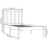  Okvir za krevet od borovine crni 75 x 190 cm jednokrevetni | shoptok.hr