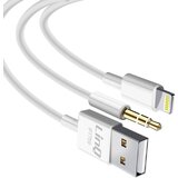 LINQ kabel za iphone 2 v 1 s polnjenjem in zvokom, dolžina 1,2 m, - bel, (20649929) Cene