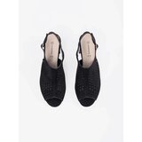 GOODIN Black suede heeled sandals | shoptok.hr