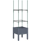 Furnova Cvetlično korito z oporno mrežo sivo 40x40x142,5 cm PP, (21920997) | Shoptok.si