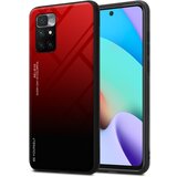 Cadorabo Ohišje, združljiv z Xiaomi v rdeči barvi - črni - dvobarvni zaščitni pokrov iz silikona TPU in hrbta iz kaljenega stekla, (20589561) | Shoptok.si