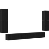 vidaXL Komplet TV omaric z vrati 5 pcs Črni hrast Konstruiran les | Shoptok.si
