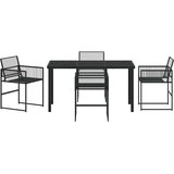 Vrtni set za objed 5 kom. Crna poliratan | shoptok.hr