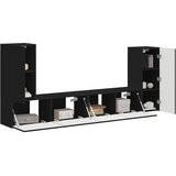  Set TV komoda 4 pcs Crna Konstruirano drvo | shoptok.hr