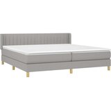  Krevet s oprugama i madracem svjetlosivi 200 x 200cm od tkanine | shoptok.hr