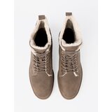 Shelvt Stylish dark beige hiking boots with a thick sole | Shoptok.si