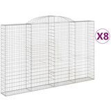 vidaXL Obokane gabion košare 8 kosov 300x30x180/200cm pocinkano železo, (21000615) Cene