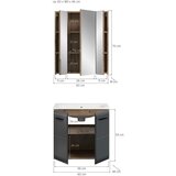 MID.YOU Kopalnica Ice, Črna, Barva Hrasta, 2-Delna | Shoptok.si
