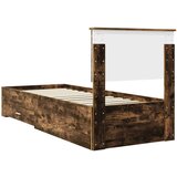  Okvir za krevet Dimljeni hrast i srebrna 75 x 190 cm | shoptok.hr