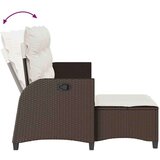 vidaXL Vrtna sofa za ležanje jastucima obliku slova L smeđi poliratan | shoptok.hr