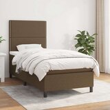  Box spring postelja z vzmetnico temno rjava 100x200 cm blago, (20789762) Cene