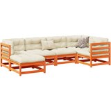  6-dijelni set vrtnih sofa s jastucima voštano smeđi od borovine | shoptok.hr