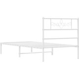  Metalni okvir krevet bez madraca s uzglavljem bijeli 75x190 cm | Eponuda.com