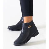 D/CEO Gemre Black ankle boots with gold inserts eco-leather Casetra | Shoptok.si