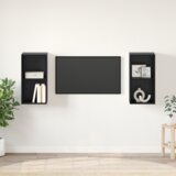 vidaXL TV Kabinet za Zid 2 pcs Crni hrast 37 x 37 x 72 cm | shoptok.hr