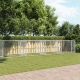  Pasji boks z vrati siv 10x2x1,5 m pocinkano jeklo | Shoptok.si