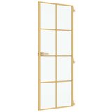 vidaXL Sobna vrata tanka zlatna 76x201 5 cm kaljeno staklo i aluminij | shoptok.hr
