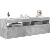 TV ormarić s LED svjetlima siva boja betona 120x35x40 cm | shoptok.hr