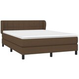  Box spring postelja z vzmetnico temno rjava 140x200 cm blago, (20900321) | Shoptok.si