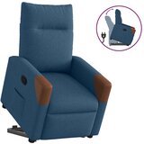 vidaXL Naslanjač s funkcijo vstajanja modro blago | Shoptok.si
