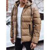 DStreet Kurtka męska zimowa pikowana z kapturem kamelowa | shoptok.hr