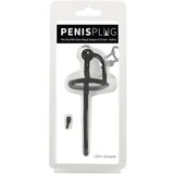 Penis Plug silikonski uretralni dilatator s glans prstenom (0,6 mm) - crni | shoptok.hr