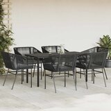  7-dijelni vrtni blagovaonski set s jastucima, crno | shoptok.hr