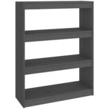 Maison Chic Knjižna omara - Knjižni regal siva 80x30x103,5 cm trdna borovina, (21723149) Cene