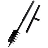 vidaXL Jeklen spiralni vrtalni sveder za zemljo z ročajem 120 mm črne barve Cene