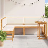  Set za vrtno blagovanje od 4 dijela s udobnim jastučićima od akacije | shoptok.hr