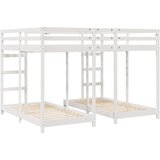  Trokatni krevet Bijelo 160 x 200 cm Čvrsto borovo drvo | Eponuda.com