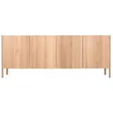Komoda od punog hrasta u prirodnoj boji 220x85x42 cm Dvor –