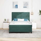  LED Box Spring Krevet Tamnozelena 140 x 190 cm Baršun | shoptok.hr